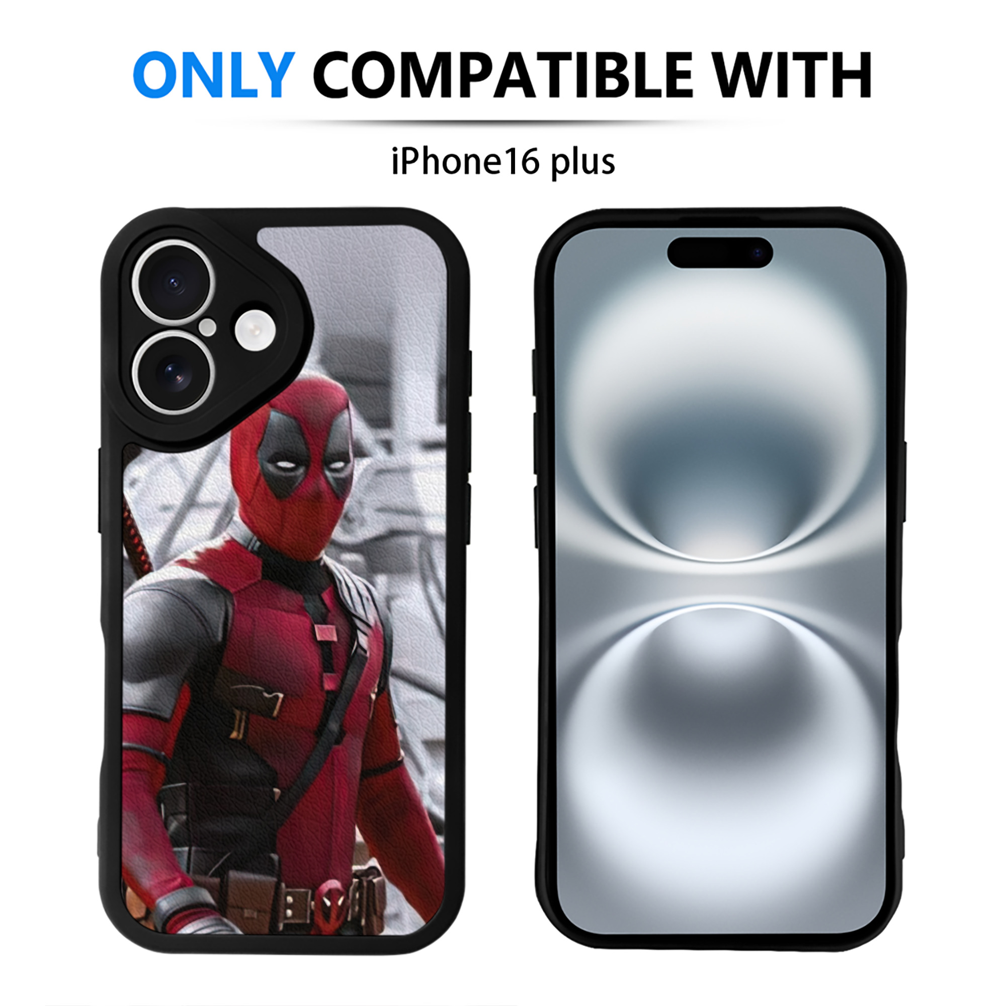 （画像用） Deadpool デッドプール 【iPhone 16シリーズ対応】シリコンスマホケース（レザー調） 材質：シリコン